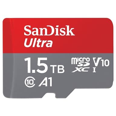 SANDISK 1.5TB Ultra microSDXC UHS-I Memory Card with Adapter - Up to 150MB/s, C10, U1, Full HD, A1, MicroSD Card - SDSQUAC-1T50-GN6MA