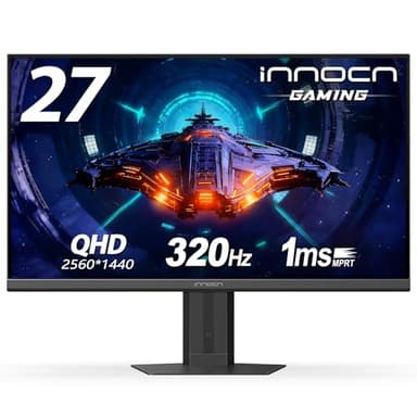 INNOCN 27" Gaming Monitor 2K QHD 2560 x 1440P 240Hz 320Hz 1ms IPS PC Computer Display, HDMI 2.1, DP 1.4, HDR 400, Eyes Care, Height/Pivot Adjustable, VESA Mountable, 27G2T