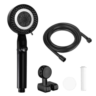 RV Shower Head with Hose, High Pressure 5 Mode Shower head Replacement, for RV/Campers, Travel Trailer, Motorhome for Water Saving,Pause function (black)
