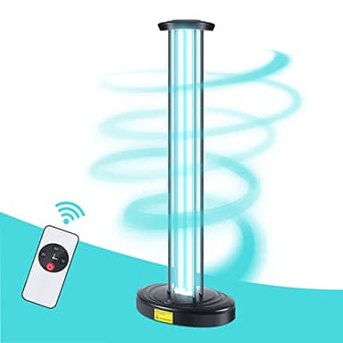 JTAPURE 100W UV Light with Ozone, 3-Gear Timer & Remote Control, Home Purification Device, Dust Mite & Mold Eliminator, Bed Bug Remover for Bathroom, Bedroom, Basement