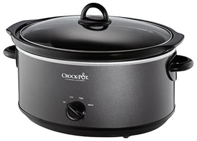 Crock-Pot 7-Quart Manual Slow Cooker, Family Size Serves 8+ People & Fits 6-lb Roast, Removable Stoneware with Warming Setting, Dishwasher Safe for Easy Cleanup, Charcoal