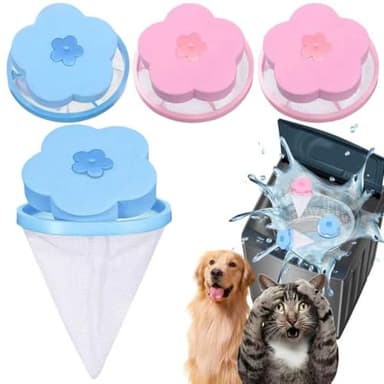 Pet Hair Remover for Laundry,Lint Catcher for Washing Machine, Laundry Pet Hair Catcher, 2026 Upgraded Floating Hair Filter Mesh Removal, Cat and Dog Hair Washing Machine Catcher; 4 Piece