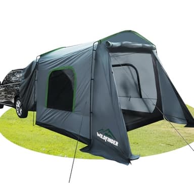 WildFinder SUV Tent, 5-9 Person Rectangle Car Tent for Family, Waterproof & Windproof for Car Camping, Large Camping Tents with Storage Bag, SUV, Van, Jeep, Pickup 8FT L x 10.6FT W x 7.2FT H