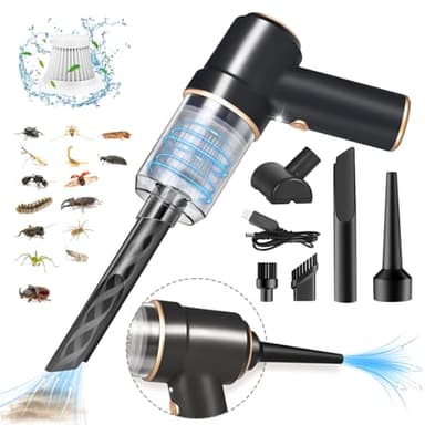 Bug Vacuum Catcher, Spider and Insect Catcher Traps, Rechargeable Bug Catcher Grabber with Brush Head & Charging Cable & Multifunctional Suction Nozzle for Stink Bug Moth Cockroach Spider Ant Black
