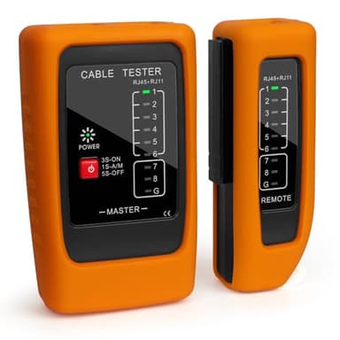 Brileine Network Cable Tester and Ethernet Tester with POE Detection, 300m Remote RJ45 Tester for Cat5/Cat6 Cable, Automatically Checks Continuity, Open, Short, Crossover (Battery Not Included)