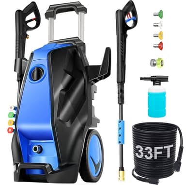 commowner 5000 PSI Pressure Washer with 33FT Hose Power Washers Powered Professional High Pressure Cleaner Machine, Foam Cannon, 4 Tips, powerwashers for Home Cars