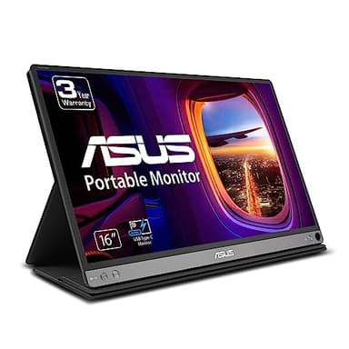 ASUS ZenScreen 15.6” 1080P Portable USB Monitor (MB16AC) - Full HD (1920 x 1080), IPS, USB Type-C, Eye Care, Smart Case, External Screen for Laptop, 3-Year Warranty