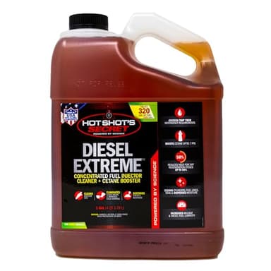 Hot Shot’s Secret Diesel Extreme 1 Gallon – Treats 320 Gallons – Concentrated Diesel Fuel Additive, Fuel System Cleaner and Injector Cleaner, Restores Engine Performance