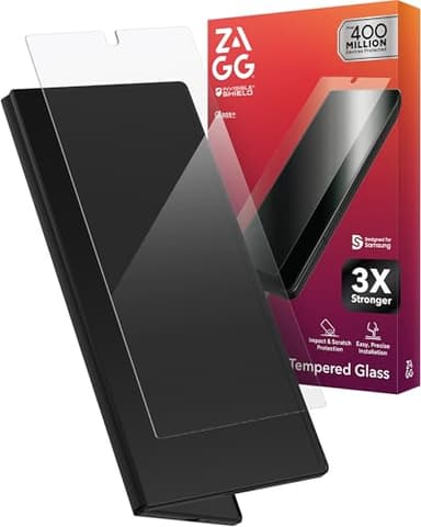ZAGG Glass+ Samsung Galaxy Z Fold7 Screen Protector (Front Screen Only) – 3x Stronger, Scratch-Resistant, Smudge-Resistant, Fingerprint Scanner Compatible, InvisibleShield, Easy Installation