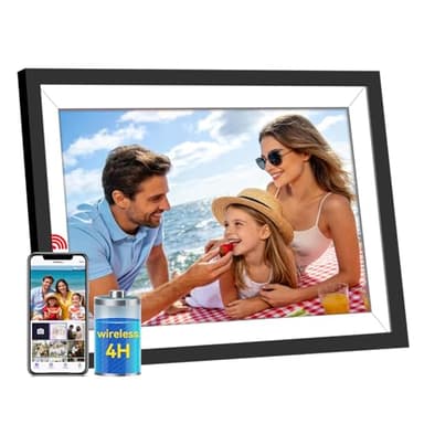 Battery Powered Digital Picture Frame UHALE,10.1" 1920x1080 HD IPS Touchscreen, Cordless Photo Frame with Auto-Rotate, Share Photos & Videos, 32GB Memory, Ideal Gift for Family