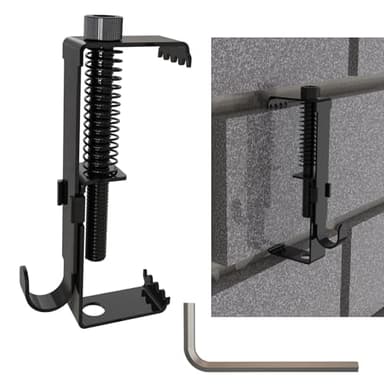 Aufuga Brick Hooks Clamps,Brick Wall Clips Brick Hangers, Stainless Steel Heavy Duty Brick Clips for Wall Hanging Adjustable No Drill Outdoor Indoor (4)