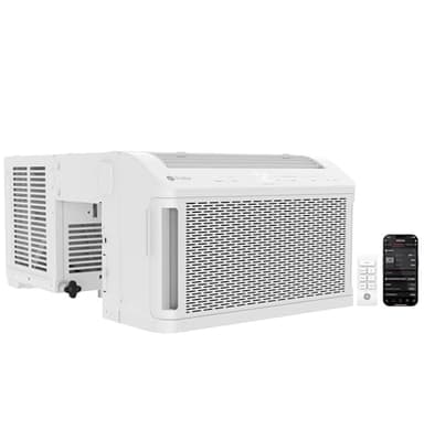 GE Profile ClearView Inverter Window Air Conditioner Unit, 12,200 BTU, Energy Efficient Cooling up to 550 sq ft., Ultra Quiet, SMART Home Capable, Includes Remote, White