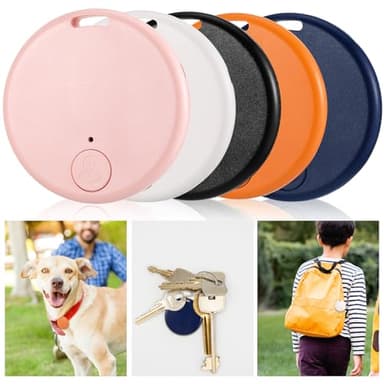 Konohan 5 Packs Smart Item Finder Portable Tracker GPS Tracking Mobile Anti Loss Smart Device Key Finder Tag Locator with Sound for Bags Wallets Backpacks Pets Keys Luggage(Fresh)