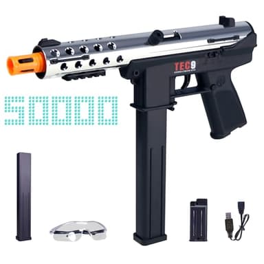 Gel Ball Blaster Automatic & Semi Auto with High Speed Magazine, Gel Splatter Blaster 160+ FPS, Removable Battery, Splatter Ball Blaster Outdoor Battle Toy Product for Ages 14+, Silver