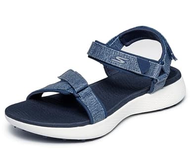 Skechers Women's 600 Spikeless Golf Sandal, Navy/White, 6