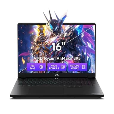 NIMO 2026 New AI PC Laptop, AMD Ryzen AI Max+ 395(16-Core, up to 5.1GHz) 128GB LPDDR5x 2TB SSD Radeon 8060S Graphics (40 CUs) 126 Tops AI Performance 230W DC 165HZ for 8K Video Editing & 3D Rendering