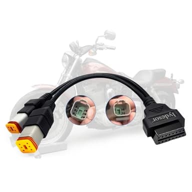 lydesor Obd2 Cable for Harley 4pin+6pin 2 in 1 Motorcycle OBD Scanner Adapter,OBD Connector Work with Many Motorcycle Diagnostic Tool 16 Pin to 4 Pin 6 Pin Fits for Harley Davidson Scan Tool