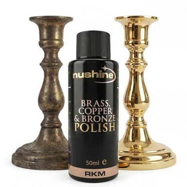 Nushine Brass, Copper & Bronze Polish 1.7 Oz - Ecofriendly, Solvent Free & Contains Anti Tarnish Agent to delay Future Tarnish