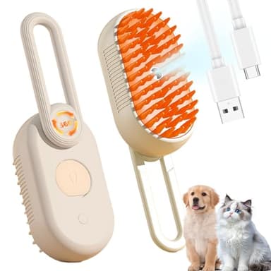 Upgraded 4-in-1 Pet Steam Beauty Brush Wireless Rechargeable Cat and Dog Hair Removal Tool - Anti-static, Massage, Deep Cleaning, Detangling, One-stop Professional Beauty Solution