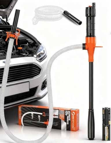 2.8 GPM Portable Fuel Transfer Pump -Easy to Use Hand Fuel Pump, Battery Powered Siphon Pump for Gasoline Mechanical Fuel Pumps Universal Fit for Gasoline, Vehicles, Fuel,Water Transfer（Amber）