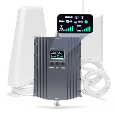 Cell Phone Booster for Home & Office,Up to 5500Sq Ft,Cell Phone Signal Booster for Band 2/25 / 4/66 / 5/12 / 17/13 with All U.S. Carriers,Boosts 5G 4G LTE, FCC Approved