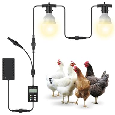 Automatic LED Daylight Extender, Chicken Coop Light with Timer and Easy to Program, Provides Additional Light for Hens and Enhances Egg Production