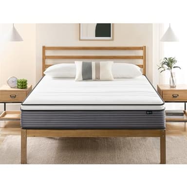 ZINUS 10 Inch True Support Hybrid Mattress [New Version], Queen, Fiberglass Free, Medium Feel, Motion Isolation, Certified Safe Foams & Fabric, Mattress in A Box