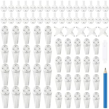 Jetec 75 Pcs Concrete Wall Hooks Kit, No Trace Picture Hangers, Invisible Nail Screws, Drywall Stucco Concrete Hooks, No Damage Wall Hangers for Photo Frame Art Painting