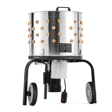 Chicken Plucker Machine, 20 inch Drum Stainless Steel Poultry Plucker, Defeathering Equipment with 108 Soft Fingers, Simple Debris Collection, for Farms, Restaurants, Home, Poultry Plucking, Black