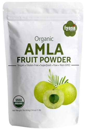 Amla Powder Organic 16 oz - USDA Certified Organic Amla Powder Ayurveda Herb Indian Gooseberry Powder Amalaki Superfood for Skin & Hair - Pure Ayurveda Products by Iyasa Holistics