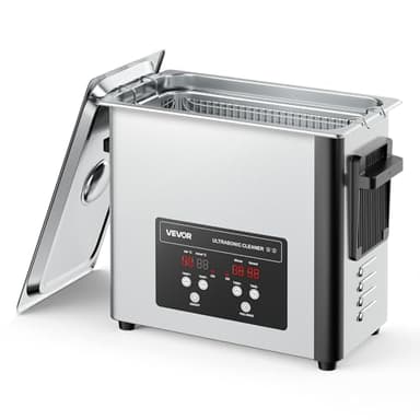 VEVOR 6L Ultrasonic Cleaner, Professional Ultrasonic Cleaner Machine with Cleaning Basket & Digital Display, 120W Stainless Steel 40kHz Cleaning Machine for Watches, Razors, Jewelry, Coins and More