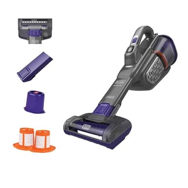 BLACK+DECKER dustbuster furbuster Pet Hair Vacuum with Motorized Pet Hair Brush, Handheld Vacuum Cordless for Home and Car, Rechargeable, Portable, Powerful Suction, AdvancedClean (HHVK515JP07)