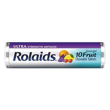 Rolaids R10049 Ultra Strength Antacid Chewable Tablets, Assorted Fruit, 10/Roll, 12 Roll/Box