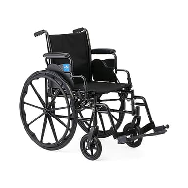 Medline 16” Height Adjustable K3 Wheelchair with Swing-Back Desk-Length Arms & Swing-Away Footrests, 300 lbs. Capacity, Transport Aid, Adults & Seniors