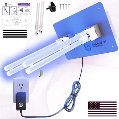 Mammoth BioShieldUV® Air Guardian 18W HVAC UV Light Air Purifier,4 Bulbs,Wall Outlet Powered, CE, FCC & UL Certified UV-C Light for AC for the Whole House, Furnace & UV light for AC system (110V Lamp)