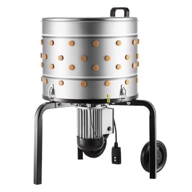 VEVOR Chicken Plucker Machine, 19.7 in Drum, 750W & 275RPM Electric Chicken Plucking Machine with 98 Soft Fingers & Transport Wheels, Stainless Steel Feather Remover for Processing 2 Chicks Once