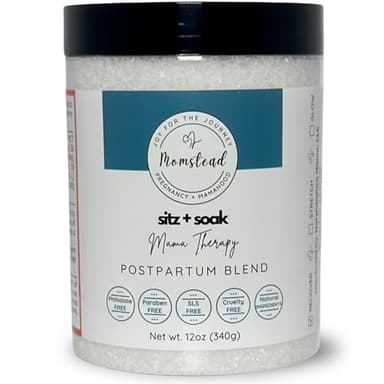 Momstead Sitz and Soak Mama Therapy | Postpartum Sitz Bath | Epsom Salt and Essential Oil Postpartum Bath Salts | Non-Toxic | All Natural