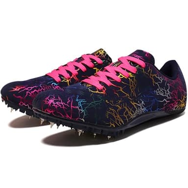 DKHHN Men's Spikes Track and Field Shoes Outdoor Sprint Racing Running Jumping Training Cleats Black EU 41