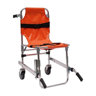 Stair Chair, Aluminum Alloy Evacuation Chair for Patient Transfer, Foldable Medical Mobility Chair with 4.7” Rear Wheels & Retractable Handles, Load Capacity 350 lbs