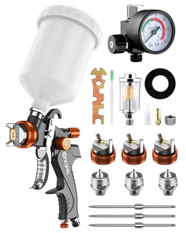 SICOPRO Car Painting Gun, HVLP Paint Sprayer Gun for Painting Cars, House Painting, Paint Guns Automotive, 1.3/1.5/1.7mm High-Precision Nozzles, Varnish and Top Coat
