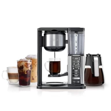 Ninja Specialty Coffee Maker | Includes 10-Cup Carafe, Fold-Away Frother, Permanent Filter & Removable, Dishwasher Safe Reservoir | 6 Brew Styles, 8 Cup to Travel Mug to Pot Sizes | Black | CM401
