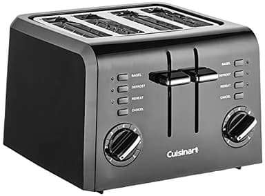 Cuisinart 4-Slice Compact Plastic Toaster, Black, CPT-142BKP1