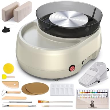 Pottery Wheel for Beginners - Upgraded Pottery Wheel with 6" Turntable with Two-Way Rotation, 2.2lb Clay, Art Supplies Sculpting Tools, Craft Gifts for Teens Kids Adults (Grey)