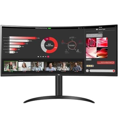 LG 34WR55QC-B 34" Curved UltraWide WQHD HDR 10 100Hz Monitor with USB Type-C, 3440x1440 Curved Display, 100Hz Refresh Rate, AMD FreeSync, Borderless Design