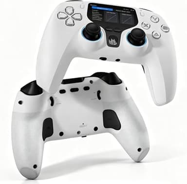 NBCP V6 Wireless PC Controller with Interactive Screen,Gyroscope Calibration & Joystick Drift Repair Function,for PC Windows 7,8,10,11/Android/iOS,Hall Effect Joystick & Trigger,Programmable,Turbo Function,5-Level Vibration Feedback,1000Hz Polling Rate,6-axis Gyro