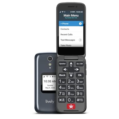 LIVELY Jitterbug Flip Cell Phone for Seniors - Not Compatible with Other Wireless Carriers - Must Be Activated Phone Plan - No SIM Needed - Flip2 Graphite