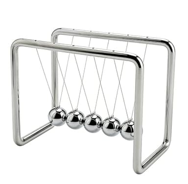 CERROPI Newtons Cradle, 25S+ Swing Time, Newton's Pendulum 5 Balance Balls, Gadget Desktop Decoration, Science Physics Toys for Home and Office