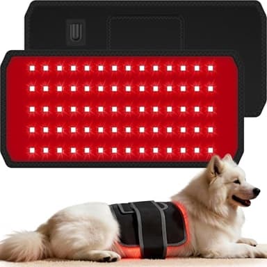 13.8"*7" Red Light Therapy Belt for Dogs Body, 70 LEDs Redlight Therapy Pad Wrap with Timer, Heating Mat Products with Band for Back Belly Leg Knee Thigh, Gifts for Pets, Such as Dogs Cats