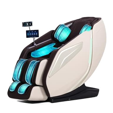 RelaxRelife Full Body Zero Gravity Massage Chair with Body Scan 4D Intelligent Shiatsu Strecth Massage, Back/Leg Heated with AI Voice Control Bluetooth Speaker Airbags SL Track Massage Coffee