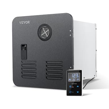 VEVOR RV Tankless Water Heater, 42000BTU, Instant Shower with 15 x 15 inches Black Door and Remote Controller, Ideal for RVers' Family Everyday Use